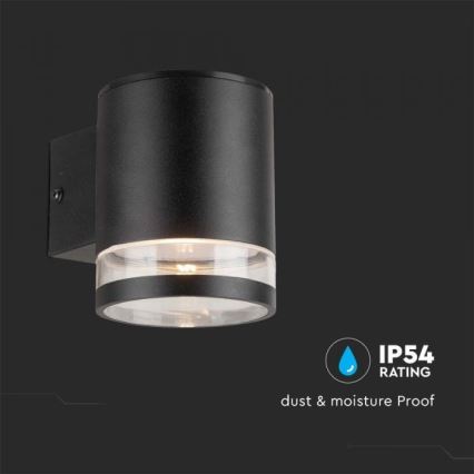LED Exterior solar iluminação de parede LED/1W/3,7V 3000K IP54 preto