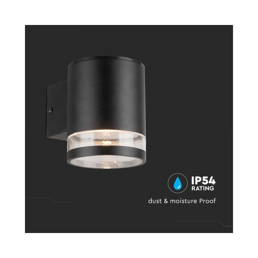 LED Exterior solar iluminação de parede LED/1W/3,7V 3000K IP54 preto