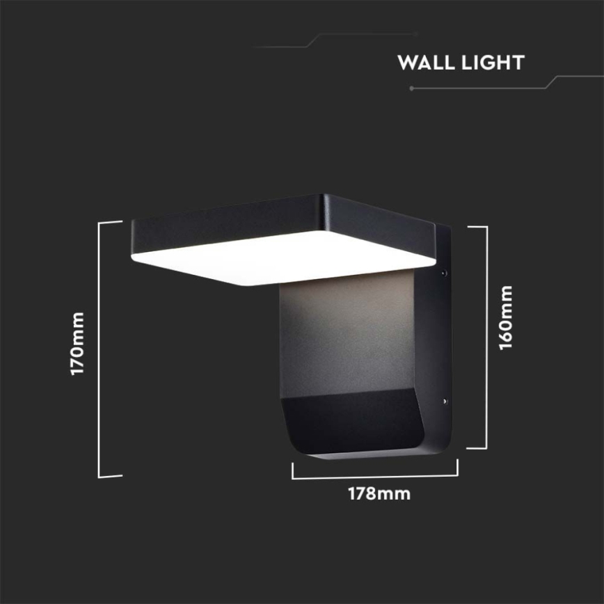 LED Exterior wall flexible iluminação LED/17W/230V IP65 4000K preto