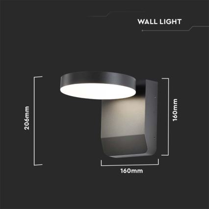 LED Exterior wall flexible iluminação LED/17W/230V IP65 4000K preto
