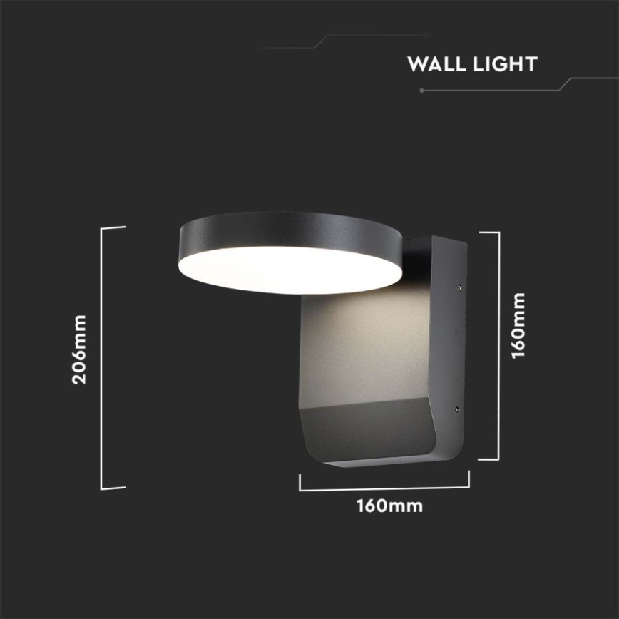 LED Exterior wall flexible iluminação LED/17W/230V IP65 4000K preto