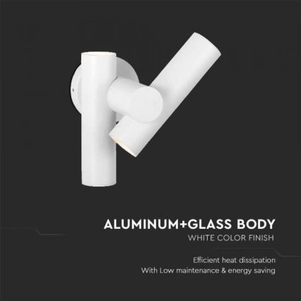 LED Exterior wall flexible foco 2xLED/3W/230V 3000K IP44 branco