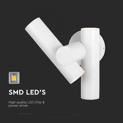 LED Exterior wall flexible foco 2xLED/3W/230V 3000K IP44 branco