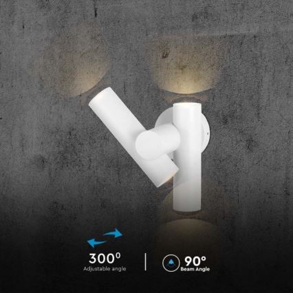 LED Exterior wall flexible foco 2xLED/3W/230V 3000K IP44 branco