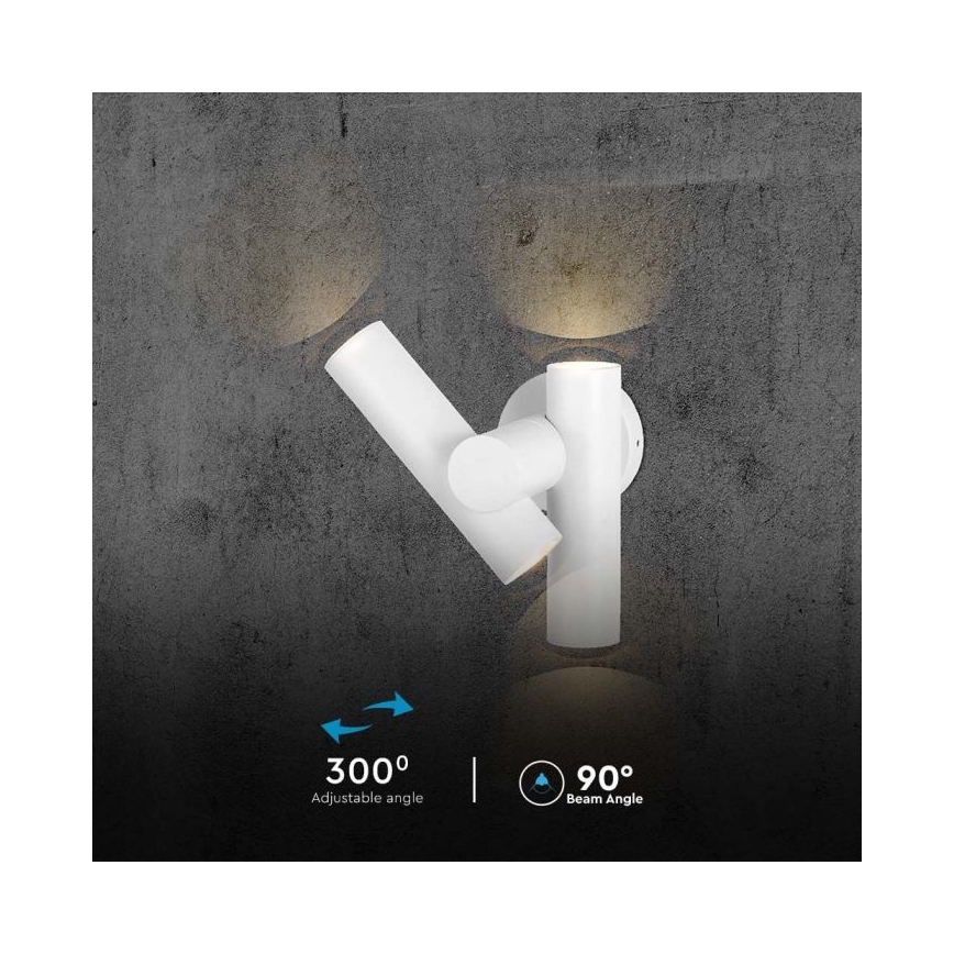 LED Exterior wall flexible foco 2xLED/3W/230V 3000K IP44 branco
