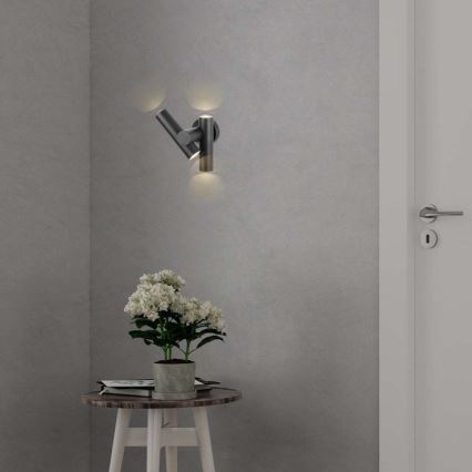 LED Exterior wall flexible foco 2xLED/3W/230V 3000K IP44 preto