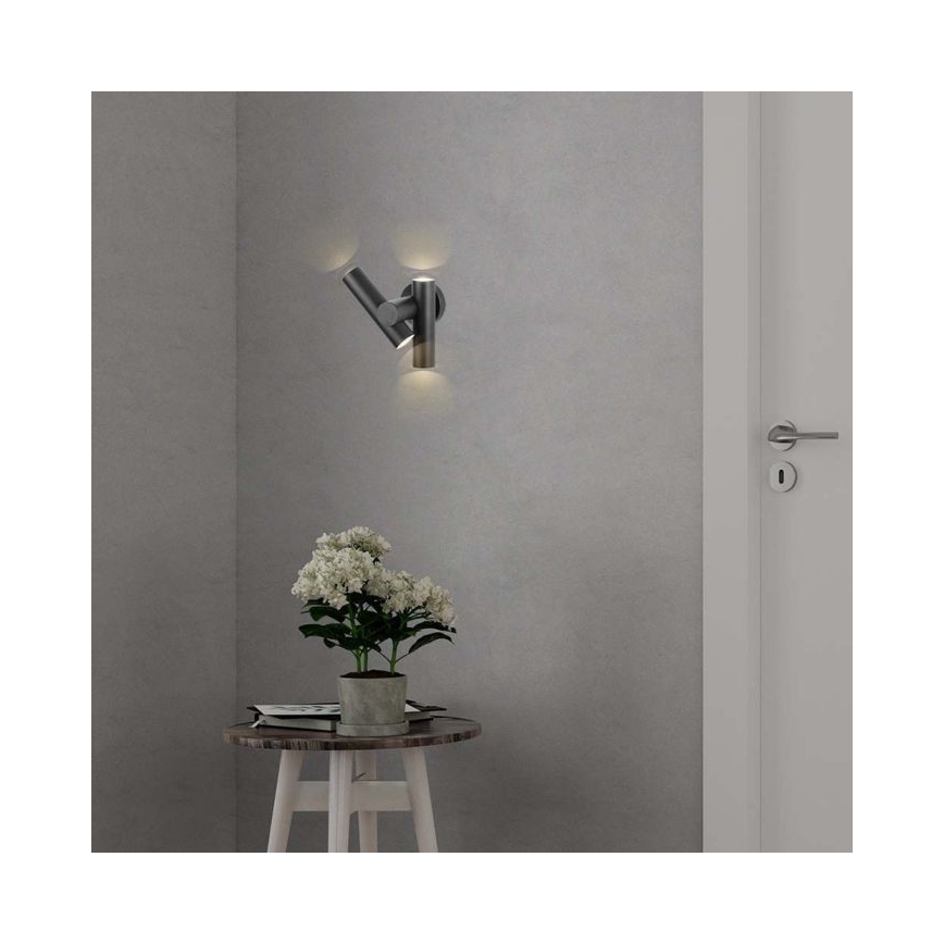 LED Exterior wall flexible foco 2xLED/3W/230V 3000K IP44 preto