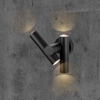 LED Exterior wall flexible foco 2xLED/3W/230V 3000K IP44 preto