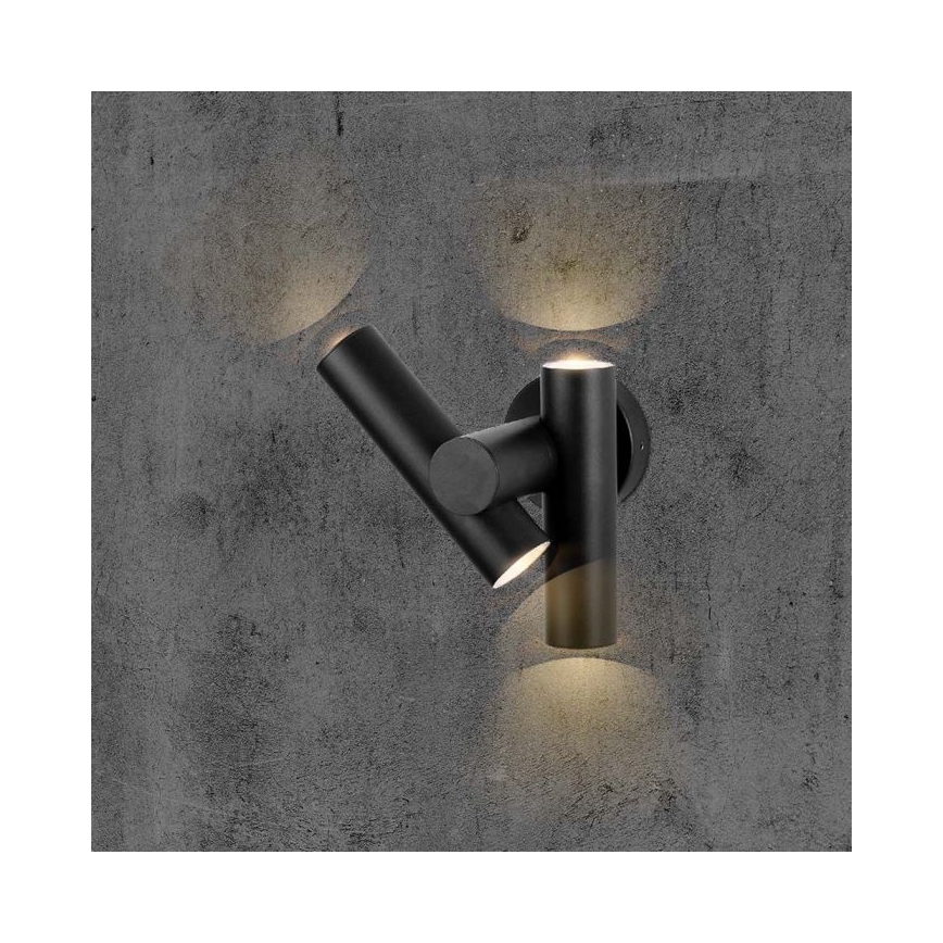 LED Exterior wall flexible foco 2xLED/3W/230V 3000K IP44 preto