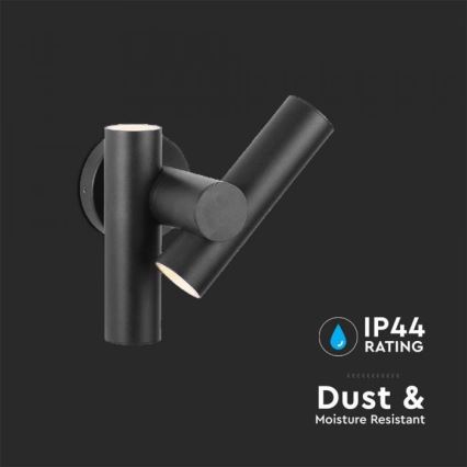 LED Exterior wall flexible foco 2xLED/3W/230V 3000K IP44 preto