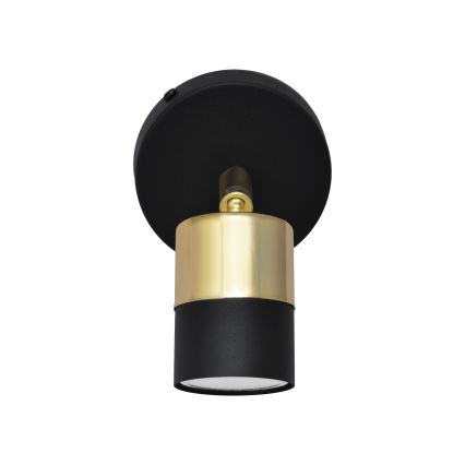 LED Foco de parede LED TUBSSON 1xGU10/4,8W/230V preto/dourada