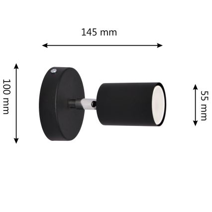 LED Foco de parede LED TUNE 1xGU10/4,8W/230V preto
