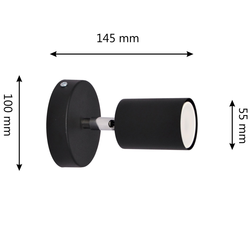 LED Foco de parede LED TUNE 1xGU10/4,8W/230V preto