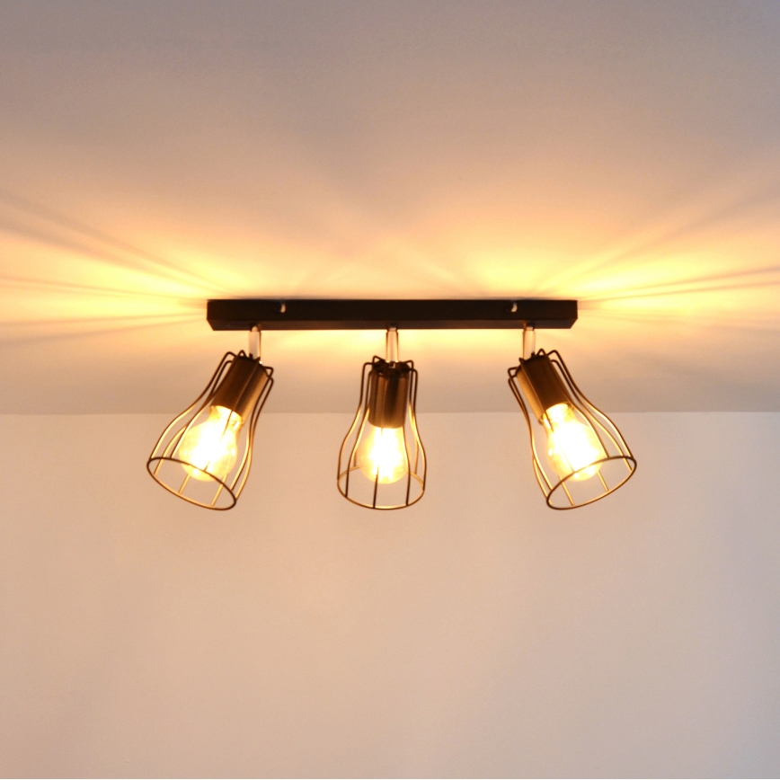 LED Foco TUBE II 3xE27/15W/230V preto