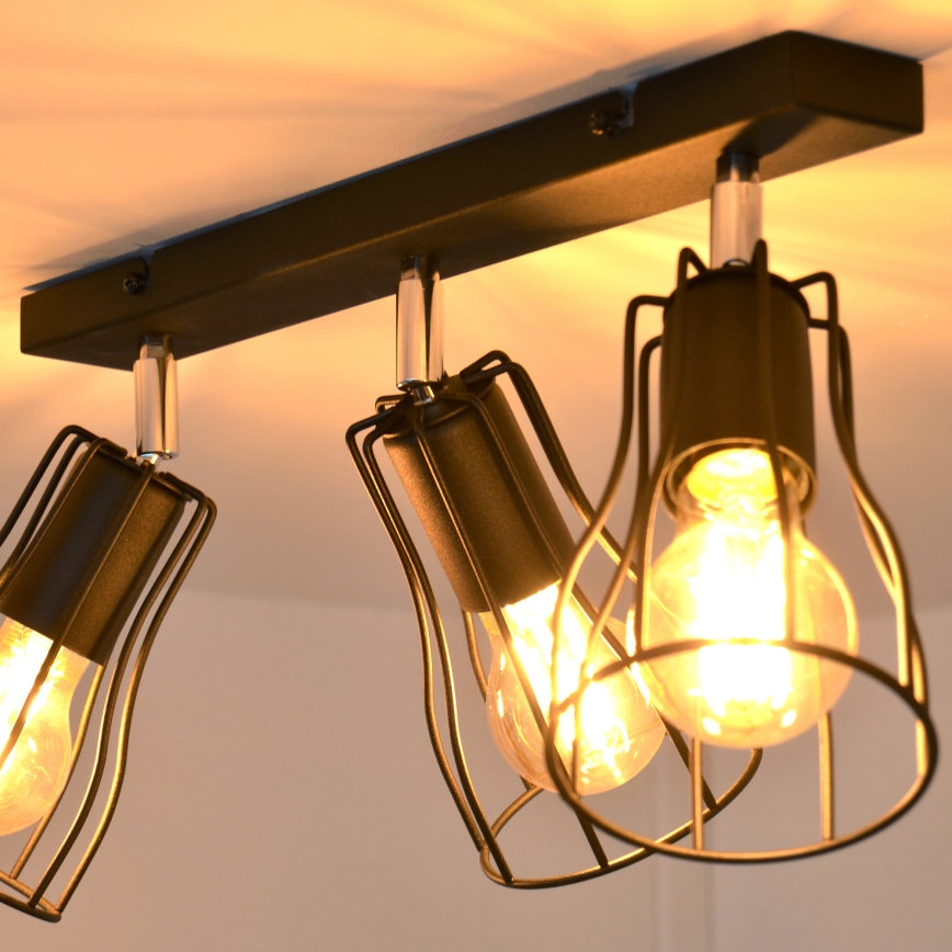 LED Foco TUBE II 3xE27/15W/230V preto
