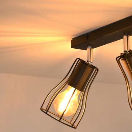LED Foco TUBE II 3xE27/15W/230V preto