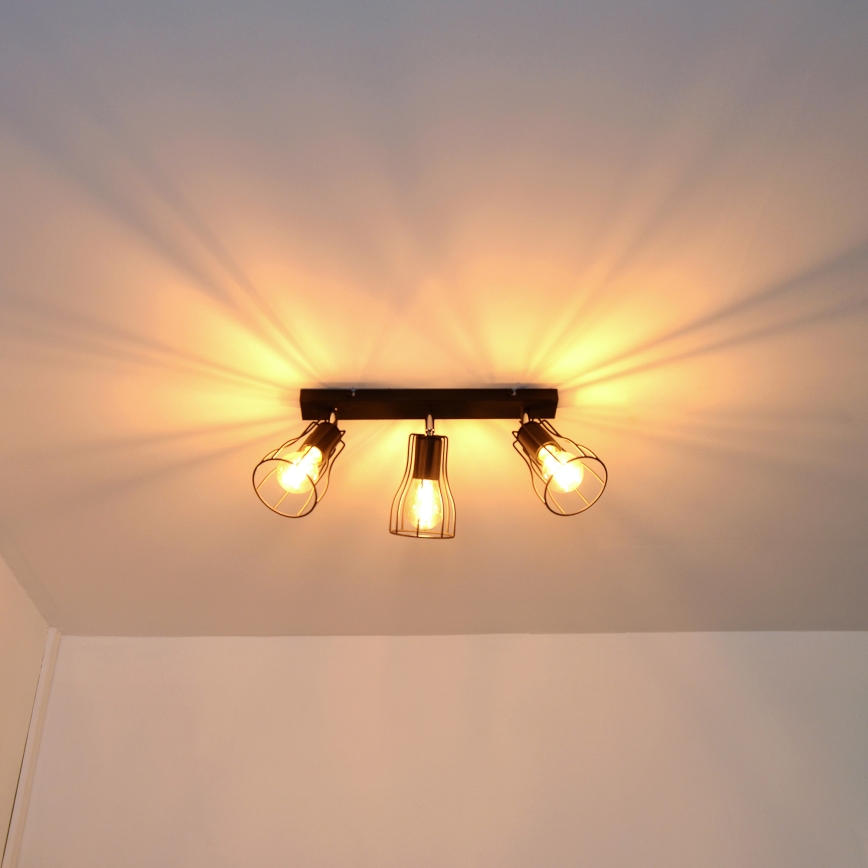 LED Foco TUBE II 3xE27/15W/230V preto