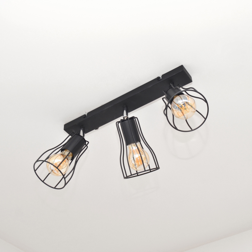 LED Foco TUBE II 3xE27/15W/230V preto