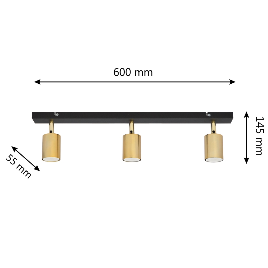 LED Foco TUNE 3xGU10/4,8W/230V dourado/preto