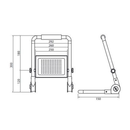 LED Holofote com suporte ADVIVE WORK LED/100W/230V IP65
