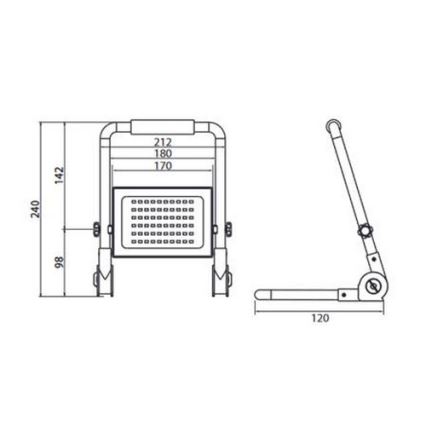 LED Holofote com suporte ADVIVE WORK LED/50W/230V IP65