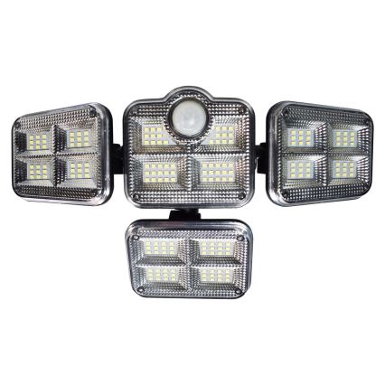 LED Holofote solar com um sensor de crepúsculo e movimento LED/30W/3,7V 2400 mAh IP47 + controlo remoto