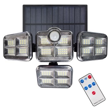 LED Holofote solar com um sensor de crepúsculo e movimento LED/30W/3,7V 2400 mAh IP47 + controlo remoto