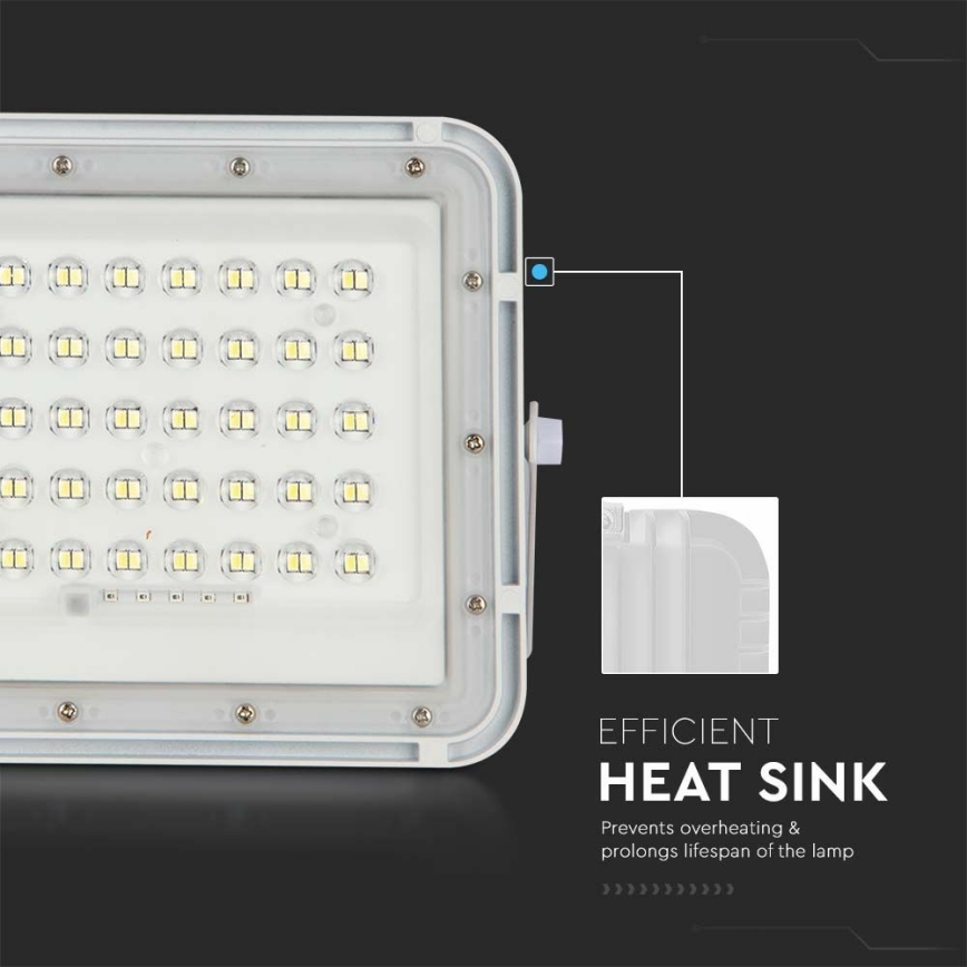 LED Exterior regulação solar reflektor LED/10W/3,2V IP65 4000K branco + controlo remoto