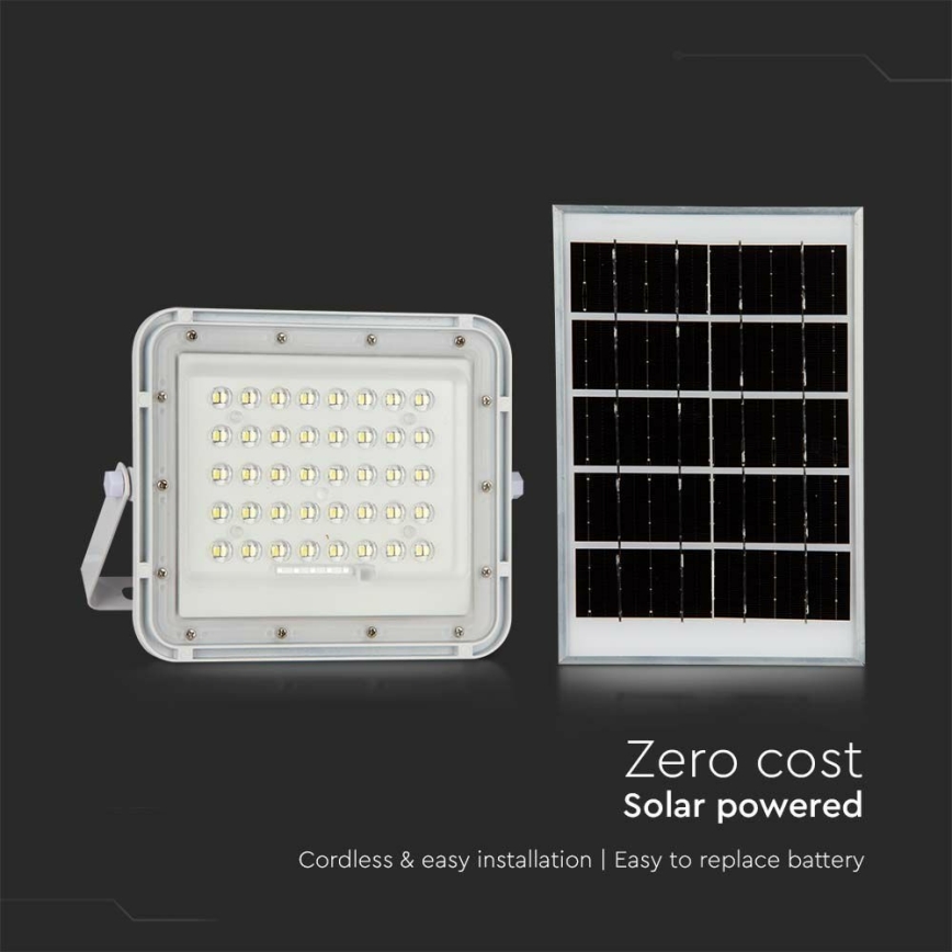 LED Exterior regulação solar reflektor LED/10W/3,2V IP65 6400K branco + controlo remoto