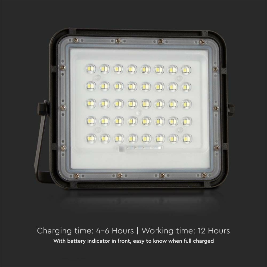 LED Exterior regulação solar holofote LED/10W/3,2V IP65 6400K preto + controlo remoto