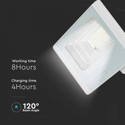LED Holofote solar exterior LED/12W/3,2V IP65 4000K + controlo remoto