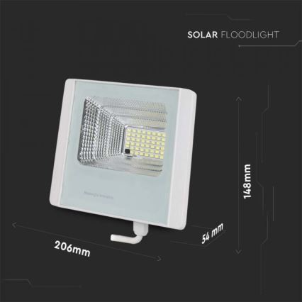 LED Holofote solar exterior LED/12W/3,2V IP65 4000K + controlo remoto