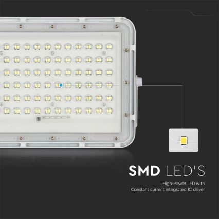LED Exterior regulação solar holofote LED/15W/3,2V IP65 6400K branco + controlo remoto