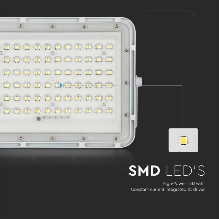 LED Exterior regulação solar holofote LED/15W/3,2V IP65 6400K branco + controlo remoto