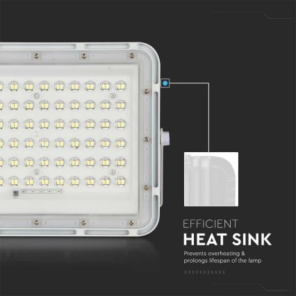 LED Exterior regulação solar holofote LED/15W/3,2V IP65 6400K branco + controlo remoto