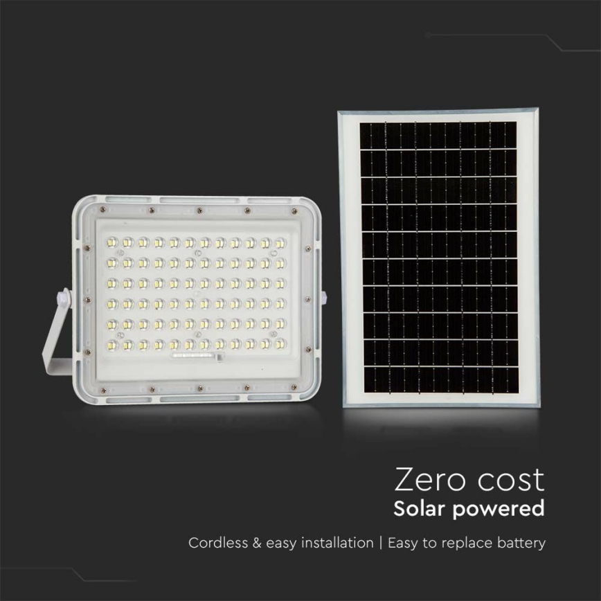 LED Exterior regulação solar holofote LED/15W/3,2V IP65 6400K branco + controlo remoto