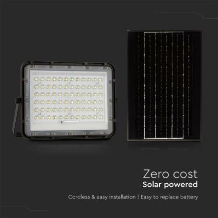 LED Exterior regulação solar holofote LED/15W/3,2V IP65 6400K preto + controlo remoto