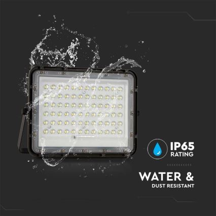 LED Exterior regulação solar holofote LED/15W/3,2V IP65 6400K preto + controlo remoto