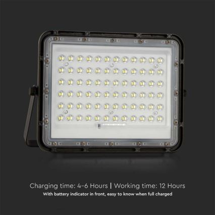 LED Exterior regulação solar holofote LED/15W/3,2V IP65 6400K preto + controlo remoto