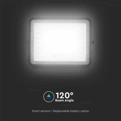 LED Exterior regulação solar holofote LED/15W/3,2V IP65 6400K preto + controlo remoto