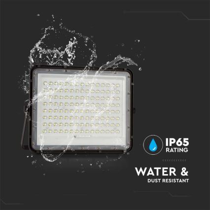LED Holofote solar exterior LED/200W/3,2V 4000K preto IP65 + controlo remoto