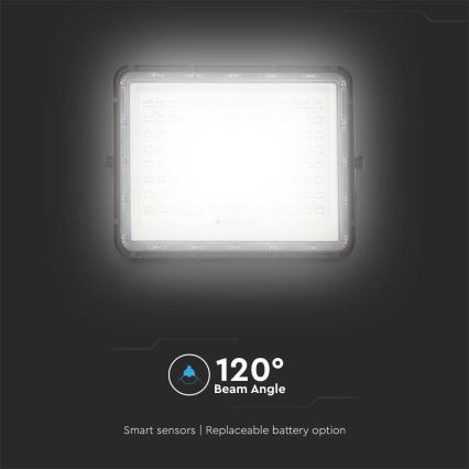 LED Holofote solar exterior LED/200W/3,2V 4000K preto IP65 + controlo remoto