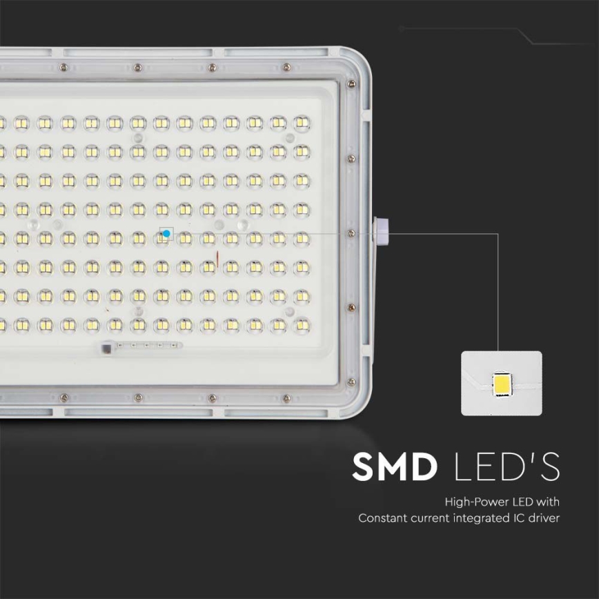 LED Holofote solar exterior LED/20W/3,2V 6400K branco IP65 + controlo remoto