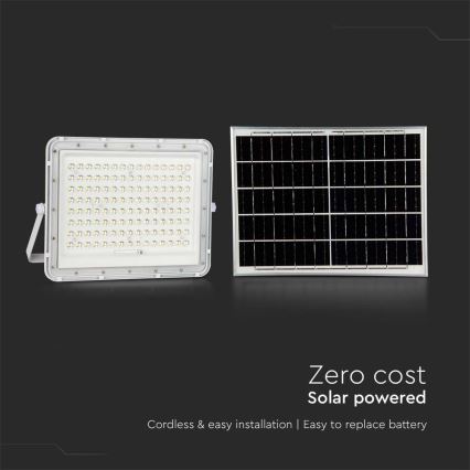 LED Holofote solar exterior LED/20W/3,2V 6400K branco IP65 + controlo remoto