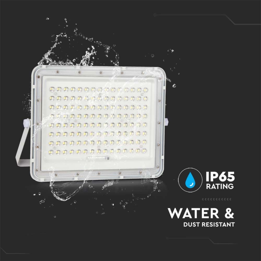 LED Holofote solar exterior LED/20W/3,2V 6400K branco IP65 + controlo remoto