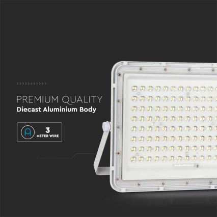LED Holofote solar exterior LED/20W/3,2V 6400K branco IP65 + controlo remoto