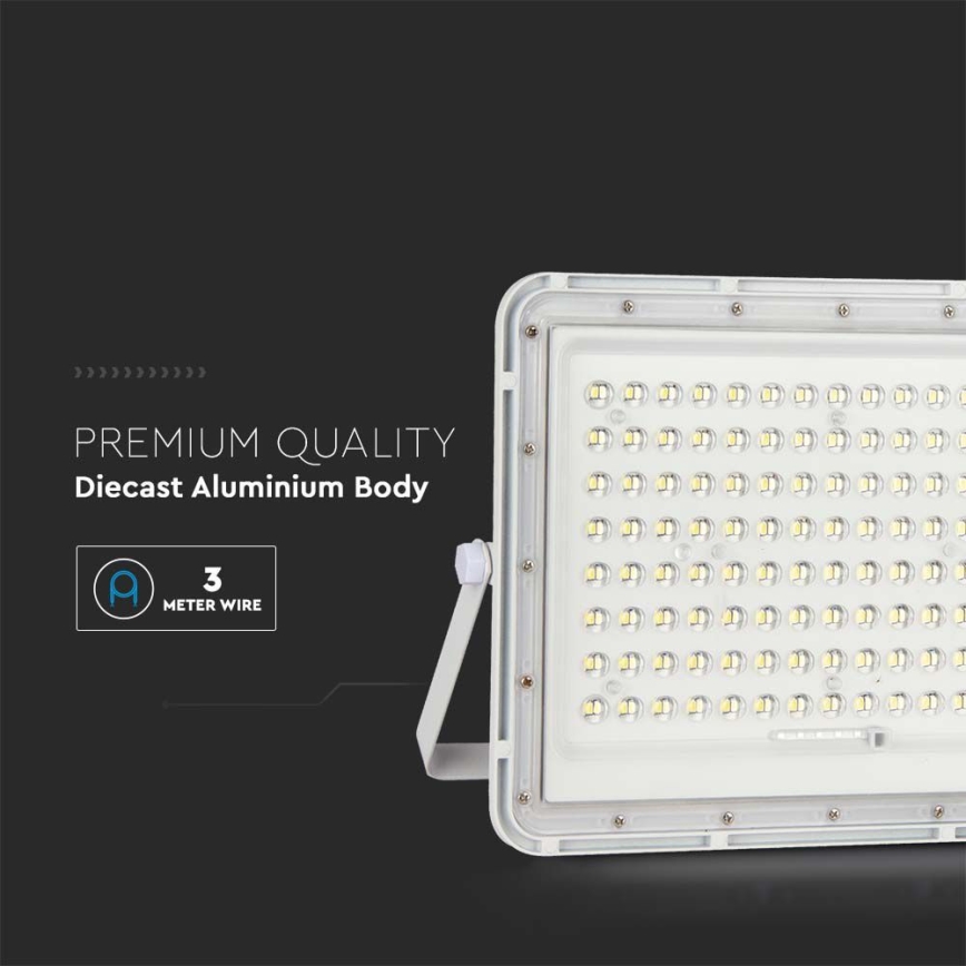 LED Holofote solar exterior LED/20W/3,2V 6400K branco IP65 + controlo remoto