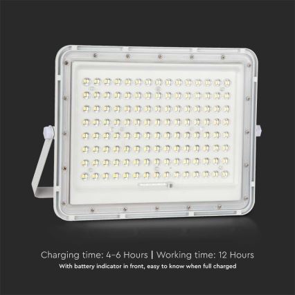 LED Holofote solar exterior LED/20W/3,2V 6400K branco IP65 + controlo remoto