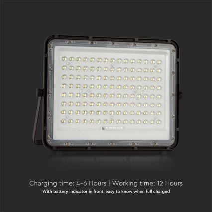 LED Holofote solar exterior LED/20W/3,2V 6400K preto IP65 + controlo remoto