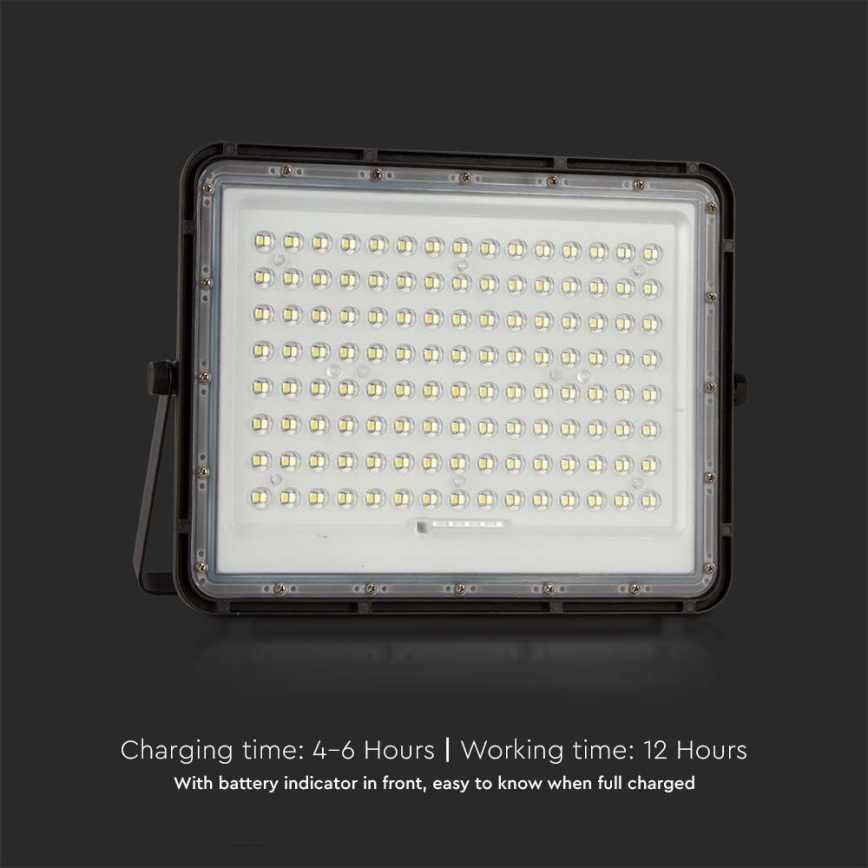 LED Holofote solar exterior LED/20W/3,2V 6400K preto IP65 + controlo remoto